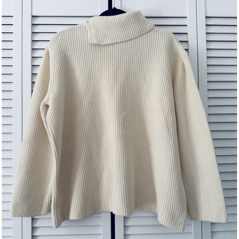 LAUREN RALPH LAUREN Cream Ivory Ribbed Turtleneck Sweater Womens Size XL - Picture 4 of 10